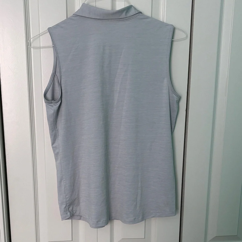 Lady Hagan Light Gray Sleeveless V-Neck Polo Shirt Size Large - Picture 3 of 4